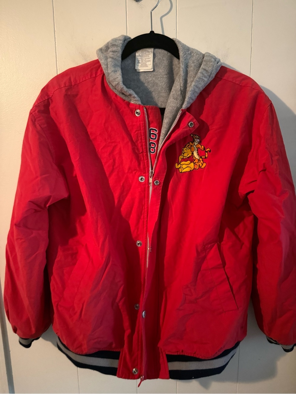 Vintage Disney Catalog Winnie the Pooh Tigger Red Baseball Varsity Jacket Sz XL - Picture 4 of 11